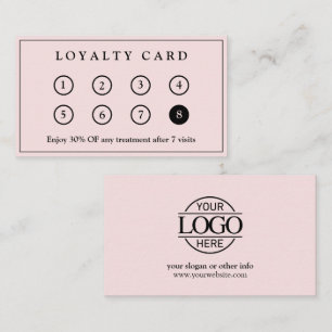 Cartão De Fidelidade Logotipo comercial moderno da Elegante - Cor-de-ro