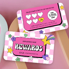 Cartão De Fidelidade Logotipo de entalhe Trendy Lashes Retro Rosa Unhas