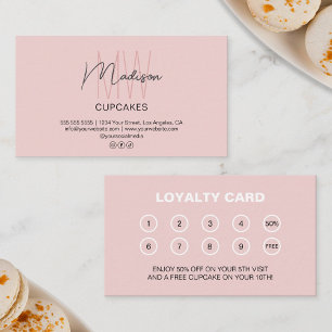Cartão De Fidelidade Logotipo Monograma personalizado de Bakery Recompe