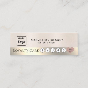 Cartão De Fidelidade Logótipo personalizado cor-de-rosa cor-de-rosa met
