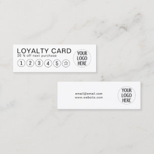Cartão De Fidelidade Logotipo personalizado da empresa Black and White