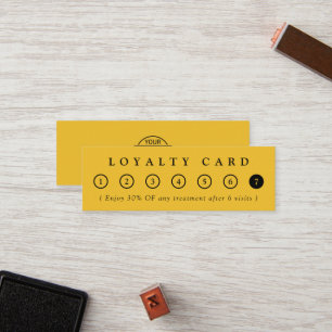 Cartão De Fidelidade Logotipo Simples Minimalista Amarelo Preto Salão d