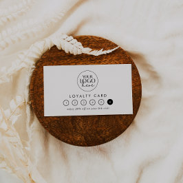 Cartão De Fidelidade Logotipo Tipografia Chic - Recompensa 6 Punch