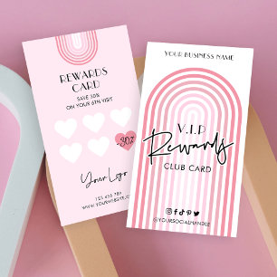 Cartão De Fidelidade Logotipo Trendy Spa de Bela Arca Rosa Retroativa