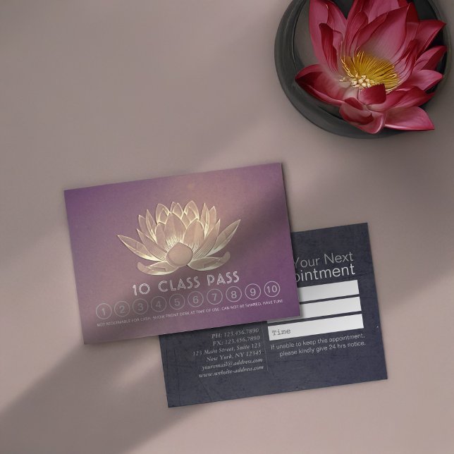 Cartão De Fidelidade Lotus de Compromisso de Lealdade de Classe do Yoga (Criador carregado)