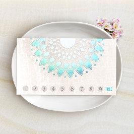 Cartão De Fidelidade Lotus Turquoise de Lealdade para o Cliente 10 Punc