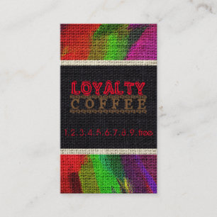 Cartão De Fidelidade Loyalty Café Burlap Look #12