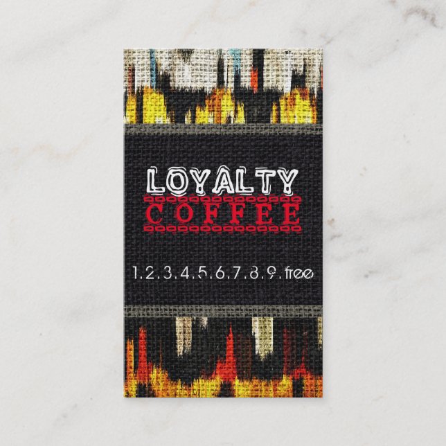 Cartão De Fidelidade Loyalty Café Burlap Look #19 (Frente)