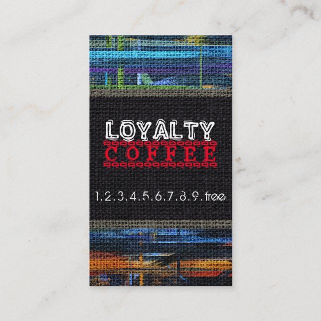 Cartão De Fidelidade Loyalty Café Burlap Look #20 (Frente)