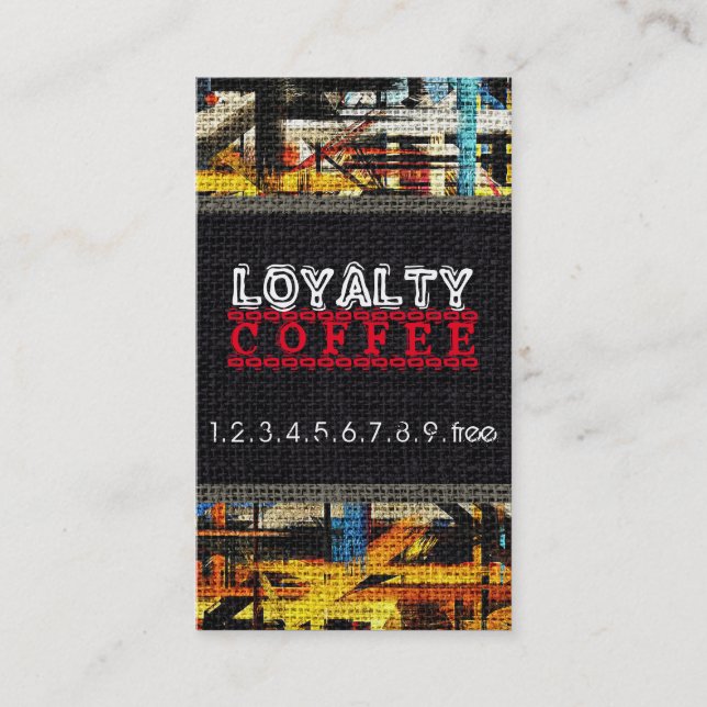 Cartão De Fidelidade Loyalty Café Burlap Look #20 (Frente)