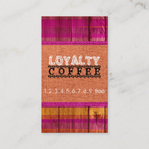 Cartão De Fidelidade Loyalty Café Burlap Look #24