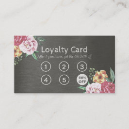 Cartão De Fidelidade Loyalty Card Vintage Floral Makeup & Hair Artist