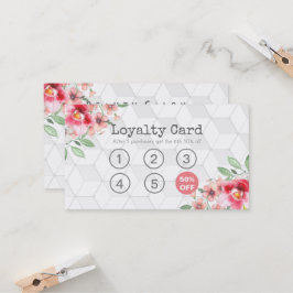 Cartão De Fidelidade Loyalty Card Vintage Floral Makeup & Hair Stylist