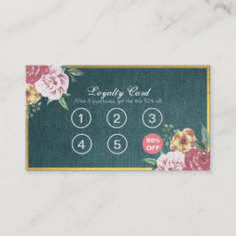 Cartão De Fidelidade Loyalty Card Vintage Floral Makeup & Hair Stylist