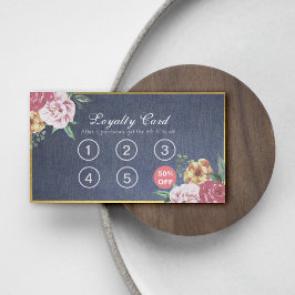 Cartão De Fidelidade Loyalty Card Vintage Floral Makeup & Hair Stylist