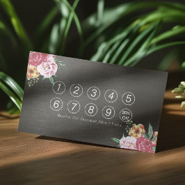 Cartão De Fidelidade Loyalty Card Vintage Floral Makeup & Hair Stylist