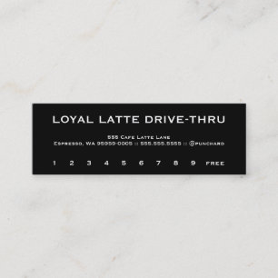Cartão De Fidelidade Loyalty Latte Drive-Thru Copperplate