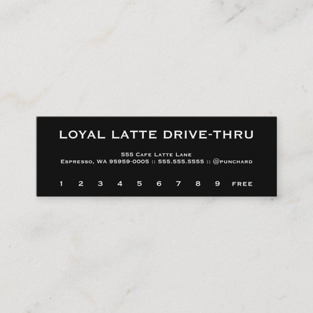 Cartão De Fidelidade Loyalty Latte Drive-Thru Copperplate (Frente)