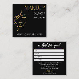 Cartão De Fidelidade Luxury Black & Gold Makeup Gift Certificate Card