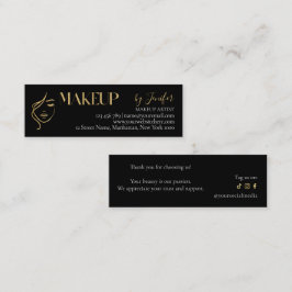 Cartão De Fidelidade Luxury Black & Gold Makeup Thank you Card