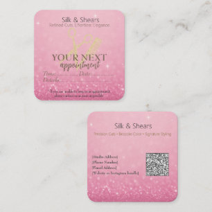 Cartão De Fidelidade Luxury Hair Studio Largura rosa e logotipo Doura