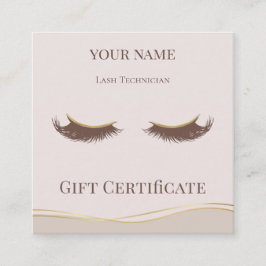 Cartão De Fidelidade Luxury Lash Technician Gift Certificate Card