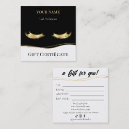 Cartão De Fidelidade Luxury Lash Technician Gift Certificate Card