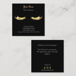 Cartão De Fidelidade Luxury Lash Technician Thank you Card