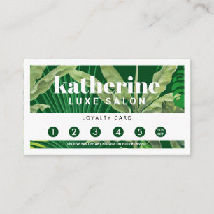 Cartão De Fidelidade Luxury Tropical Moderna Boutique & Salon Green