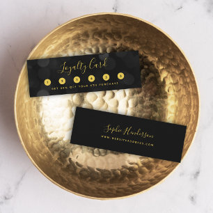 Cartão De Fidelidade Luzes Negras das Tendências Modernas Caligricas