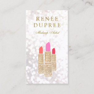 Cartão De Fidelidade Makeup Artist Dourado Lipstick 10 Punch Loyalty