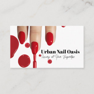 Cartão De Fidelidade Mãos pintadas de vermelho Manicure Polonês para
