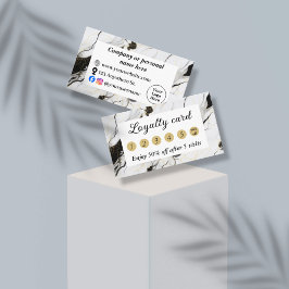 Cartão De Fidelidade Mármore preto e branco