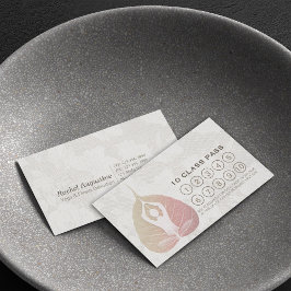 Cartão De Fidelidade Meditação de Classe Yoga Studio Passe Bodhi Leaf
