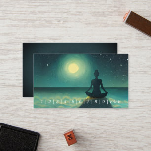 Cartão De Fidelidade Meditação de Yoga - Noite de Estrelas de Lua Compl