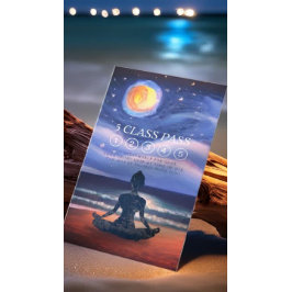 Cartão De Fidelidade Meditação Yoga Moon Sky Ocean Beach 5 Class Pass