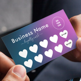 Cartão De Fidelidade Mídia social de logotipo de adição simples com gra