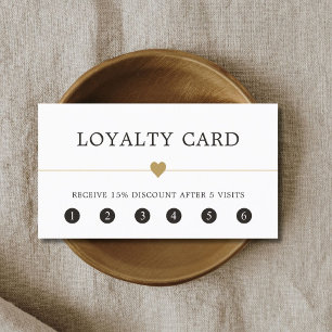 Cartão De Fidelidade Minimal Elegant Faux Gold Heart Beauty Salon