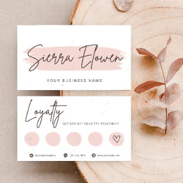 Cartão De Fidelidade Minimalist Elegant Pink Brush Script Loyalty Card