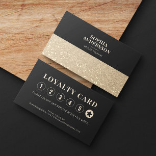 Cartão De Fidelidade Minimalista Dourado e Elegante do luxo