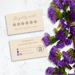 Cartão De Fidelidade Mínimo bege simples