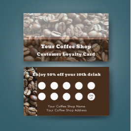 Cartão De Fidelidade Modern Coffee Shop Discount Reward Customer