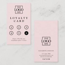 Cartão De Fidelidade Modern Minimalist Blush Pink Professional Reward