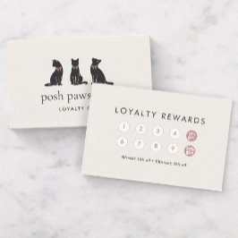 Cartão De Fidelidade Modern Neutral Cat Grooming Loyalty Card