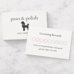 Cartão De Fidelidade Modern Neutral Dog Groomer Loyalty Card | Editable