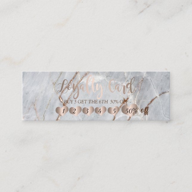 Cartão De Fidelidade Modern Professional Elegant Dourada Hearts Marbl (Frente)