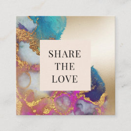 cartão de fidelidade moderno do folha de ouro aqua