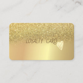 Cartão De Fidelidade Moderno Elegante Profissional Brilho Dourado Coraç