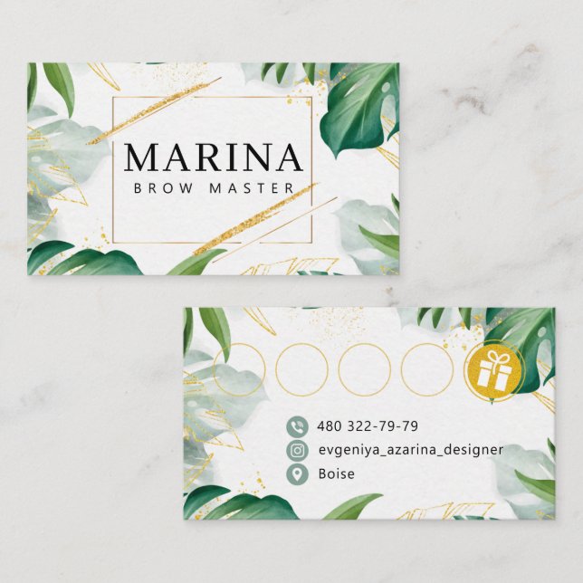 Cartão de fidelidade moderno para profissionais de (Frente/Verso)