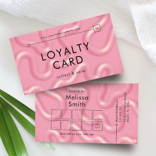 Cartão De Fidelidade Moderno Salão de Beleza Abstrato Rosa Tendência